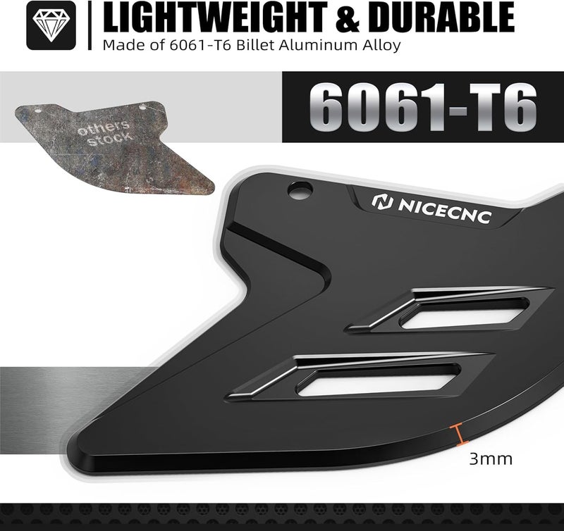 NICECNC Black Rear Brake Disc Guard Protector Cover Compatible with Suzuki DRZ400SM 2005-2024 CNC Aluminum See Fitment - Image 4